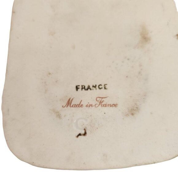 Vintage French Ceramic trinket Dish With Vegetable Design Gold Trim Made In Fran - Picture 3 of 4